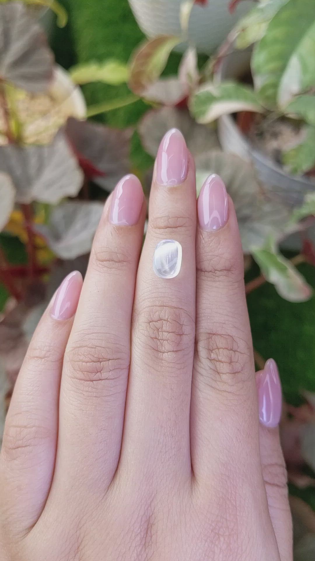 2.64 Ct. White Cabochon Moonstone from Ceylon (Sri Lanka) Size Video
