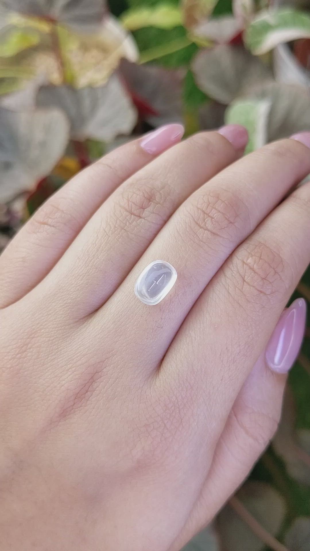 2.64 Ct. White Cabochon Moonstone from Ceylon (Sri Lanka) Size Video
