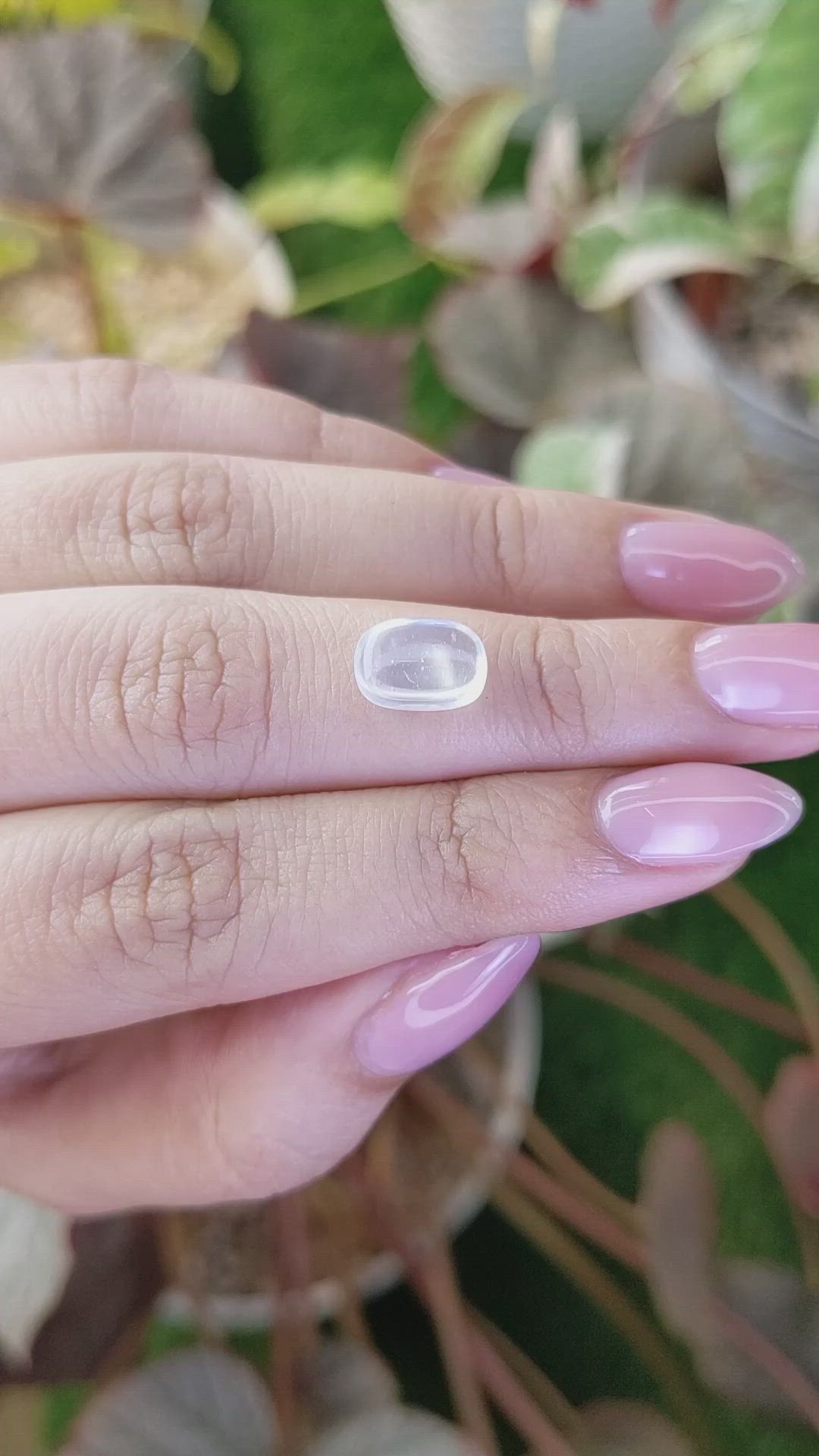 2.64 Ct. White Cabochon Moonstone from Ceylon (Sri Lanka) Size Video