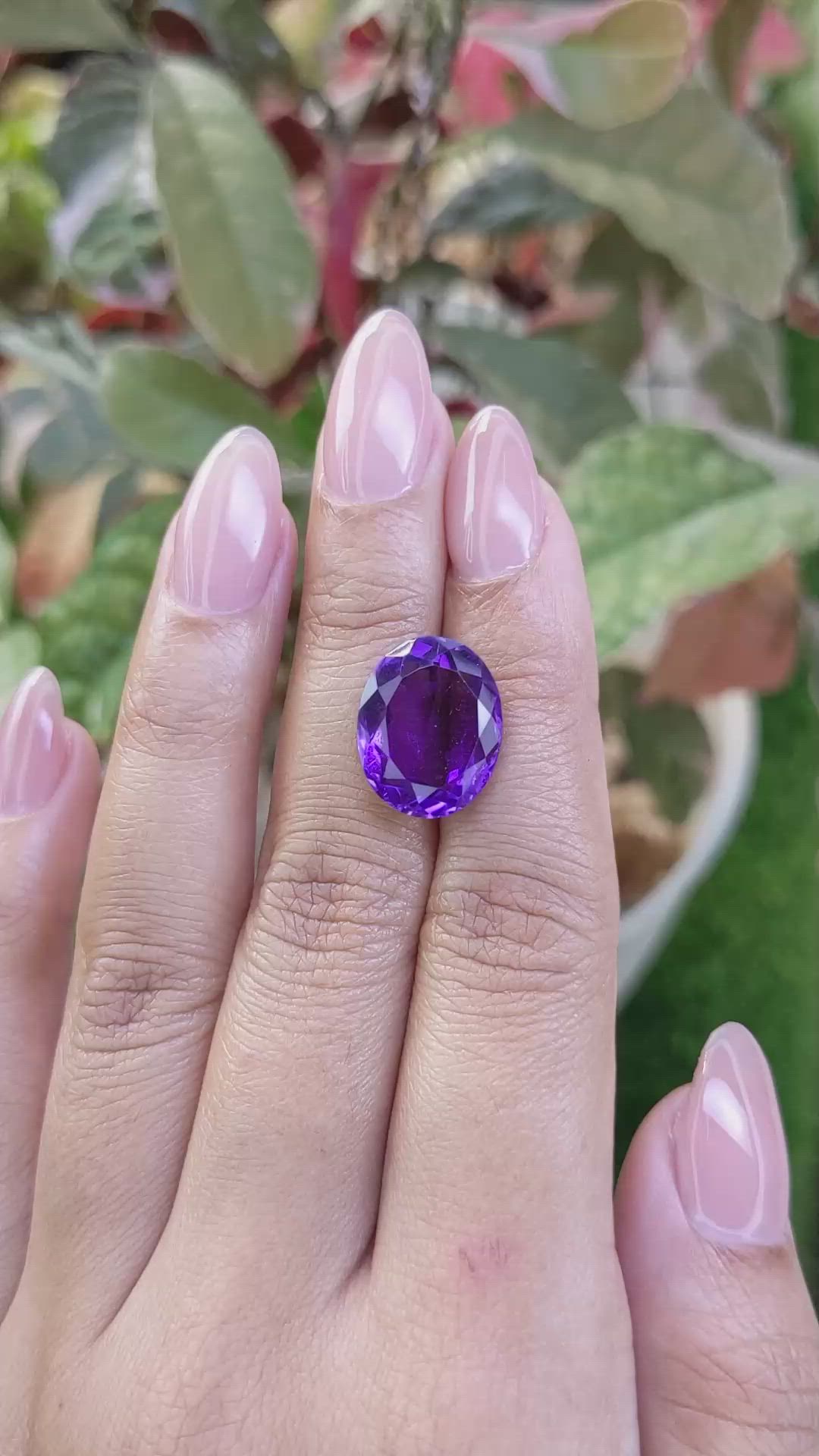 8.91 Ct. Purple Amethyst from Ceylon (Sri Lanka) Size Video