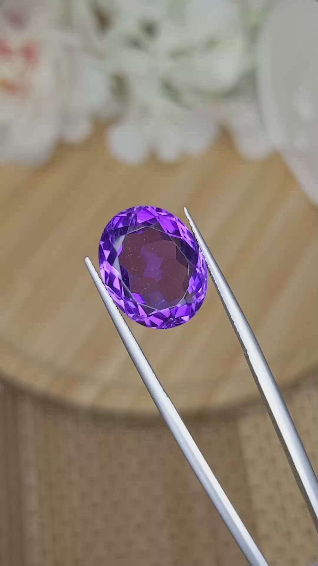 8.91 Ct. Purple Amethyst from Ceylon (Sri Lanka) Size Video