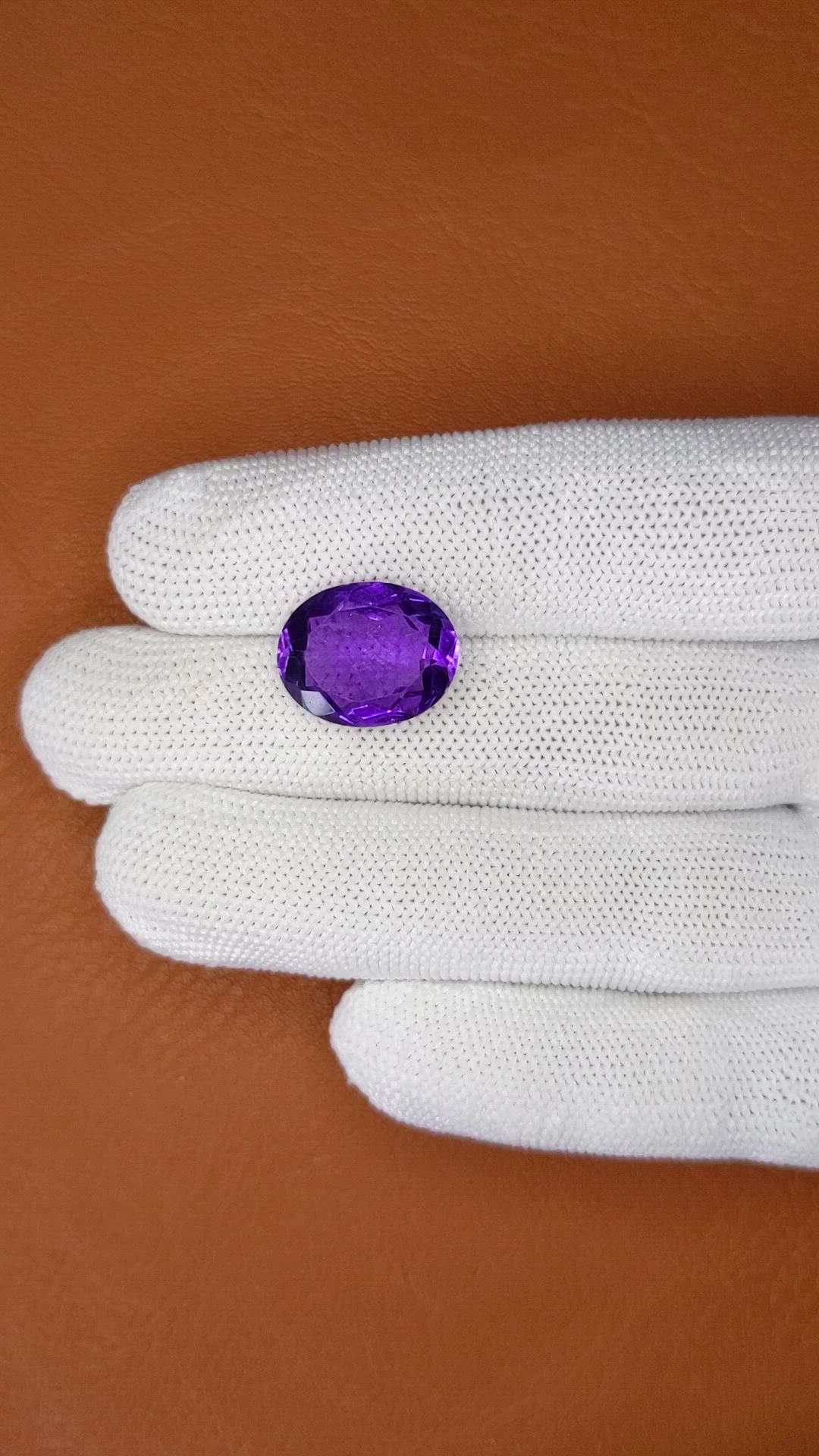 8.91 Ct. Purple Amethyst from Ceylon (Sri Lanka) Size Video