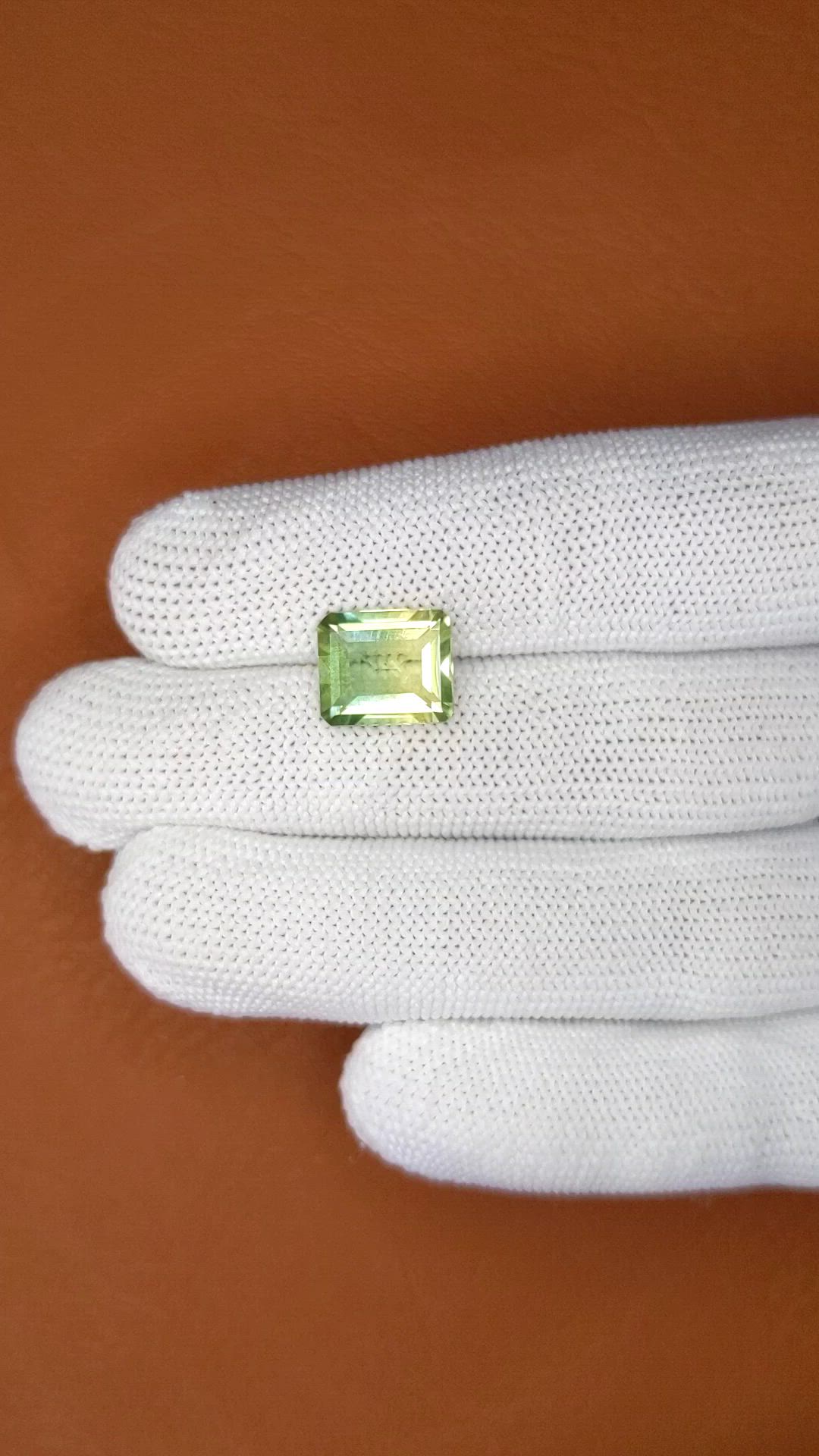 4.28 Ct. Yellowish Green Prasiolite from Madagascar Size Video