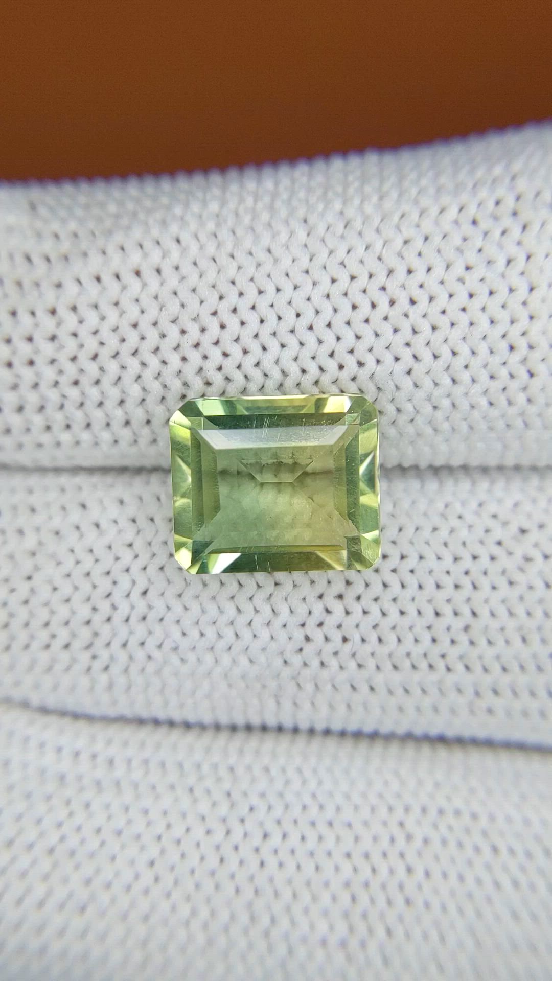 4.28 Ct. Yellowish Green Prasiolite from Madagascar Size Video