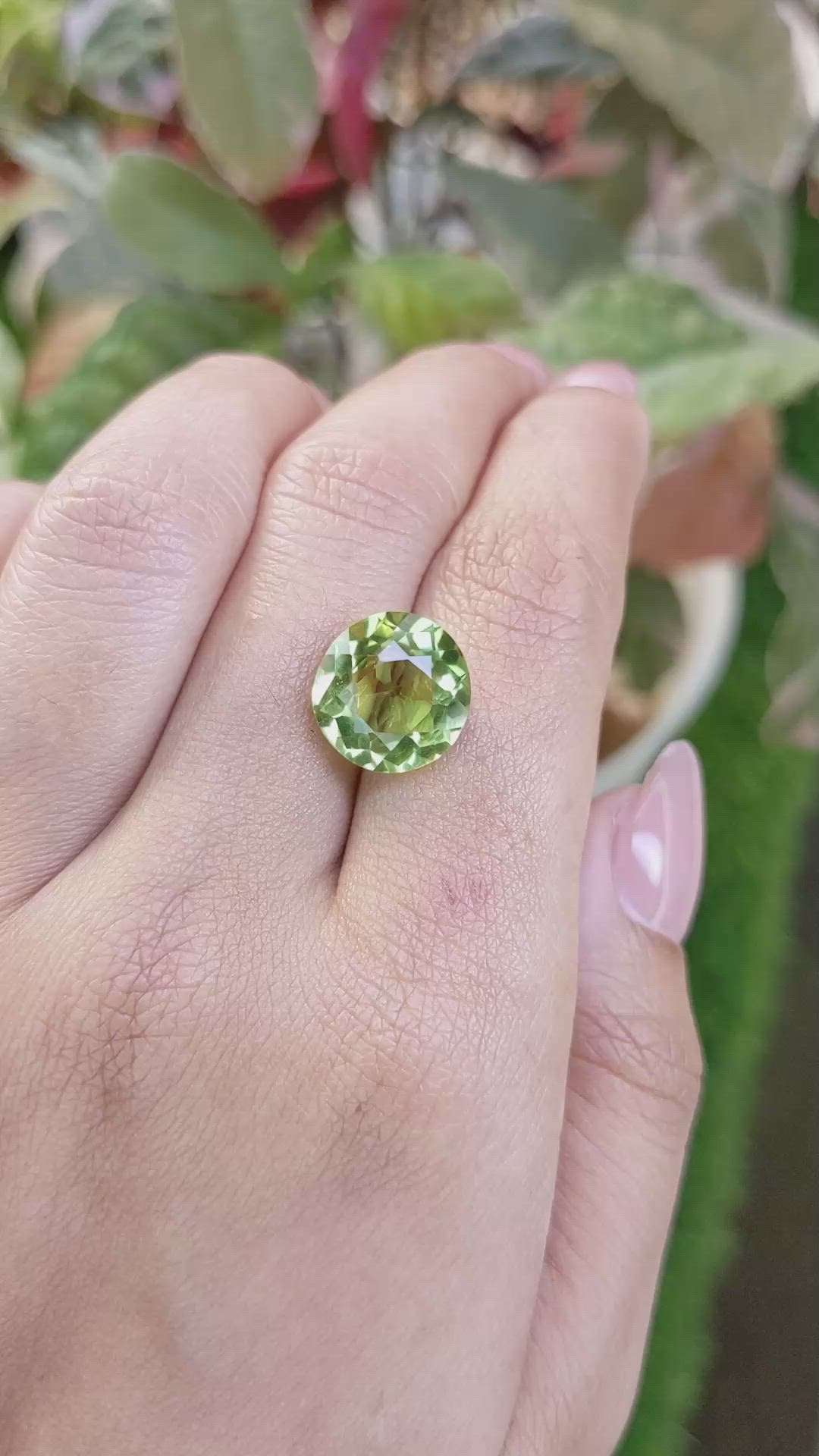 6.36 Ct. Yellowish Green Prasiolite from Madagascar Size Video
