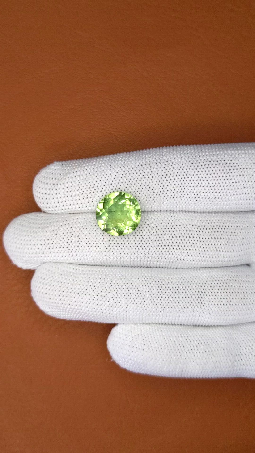 6.36 Ct. Yellowish Green Prasiolite from Madagascar Size Video