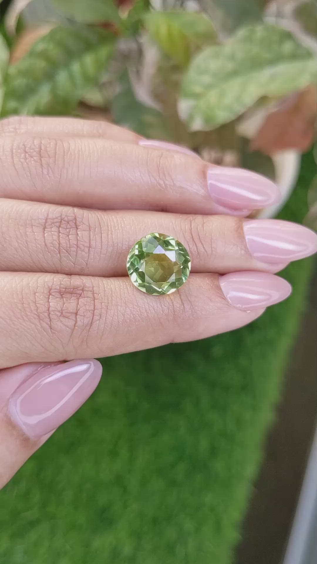 6.36 Ct. Yellowish Green Prasiolite from Madagascar Size Video