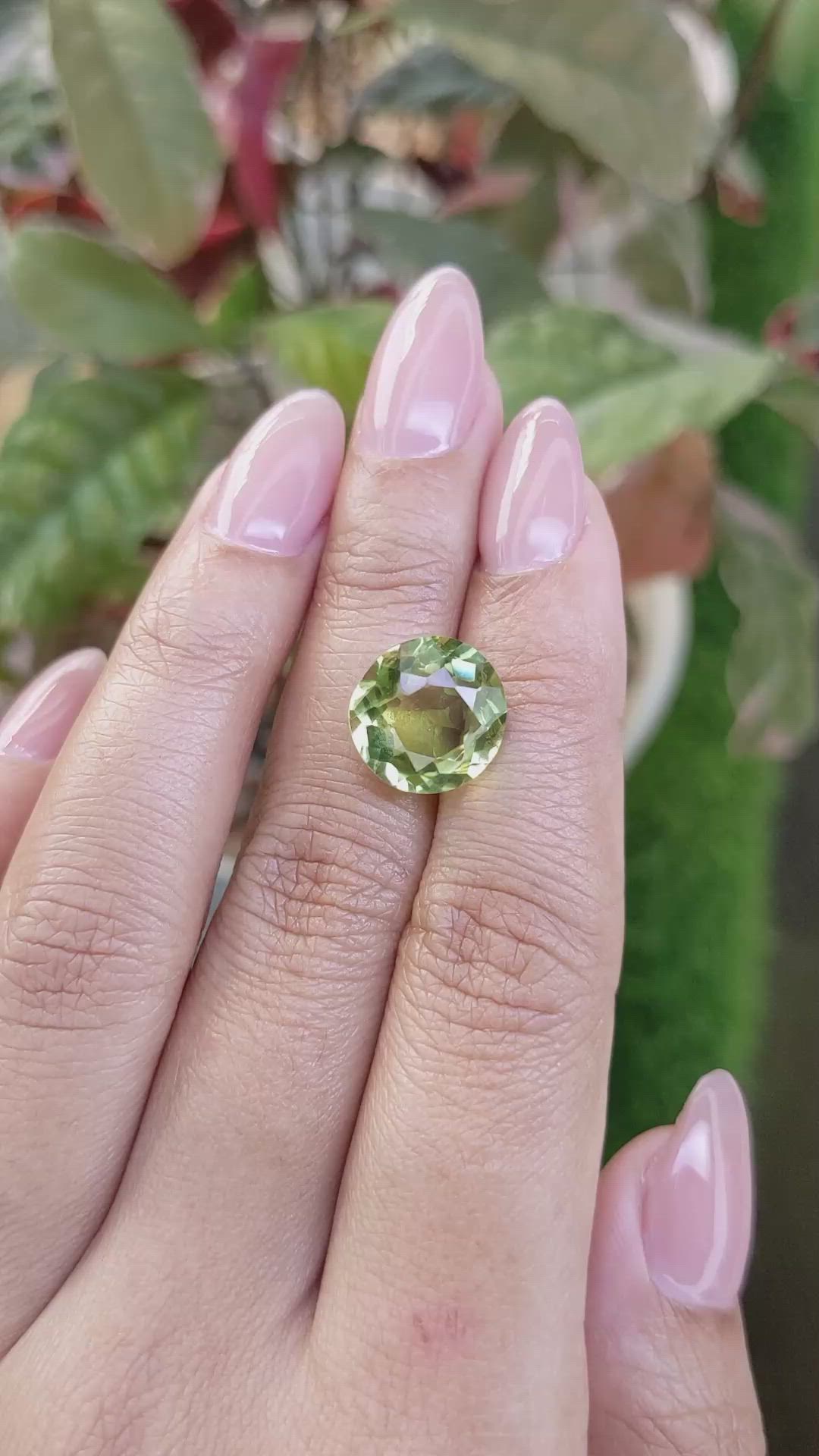 6.36 Ct. Yellowish Green Prasiolite from Madagascar Size Video