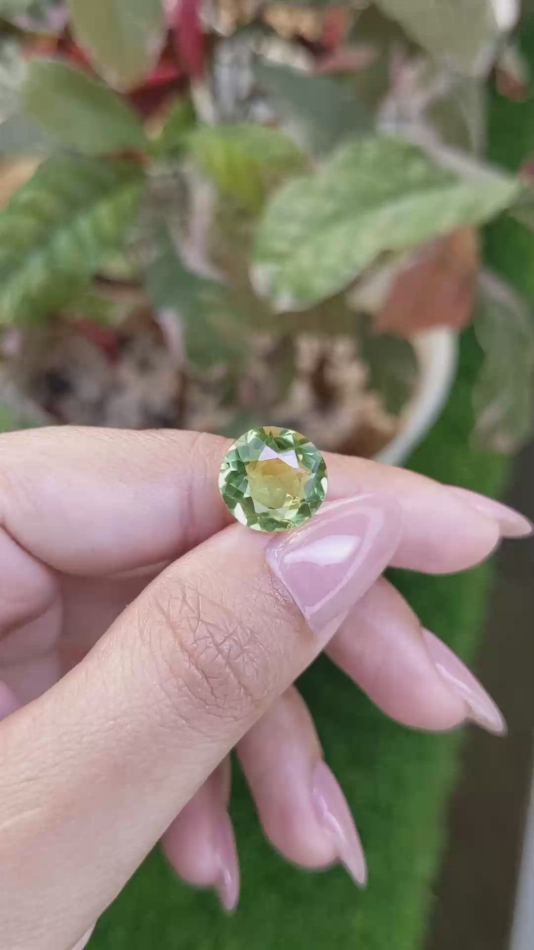 6.36 Ct. Yellowish Green Prasiolite from Madagascar Size Video
