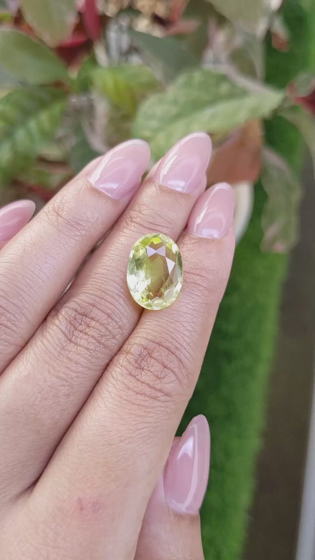 6.53 Ct. Yellowish Green Prasiolite from Madagascar Size Video