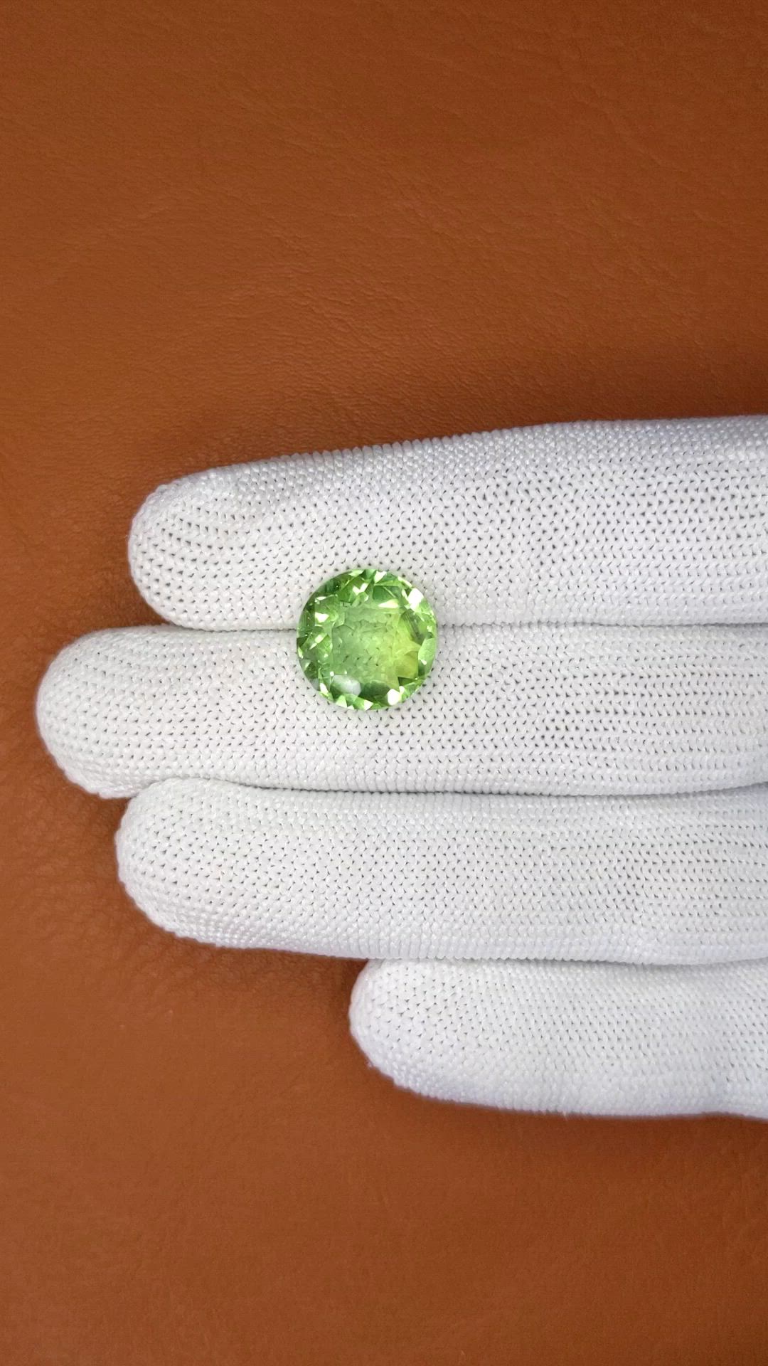 6.81 Ct. Yellowish Green Prasiolite from Madagascar Size Video