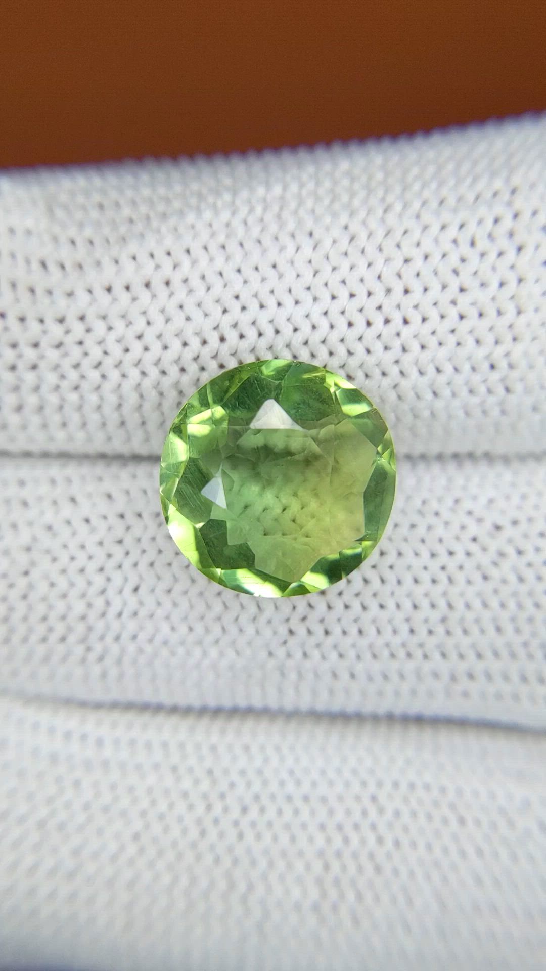 6.81 Ct. Yellowish Green Prasiolite from Madagascar Size Video