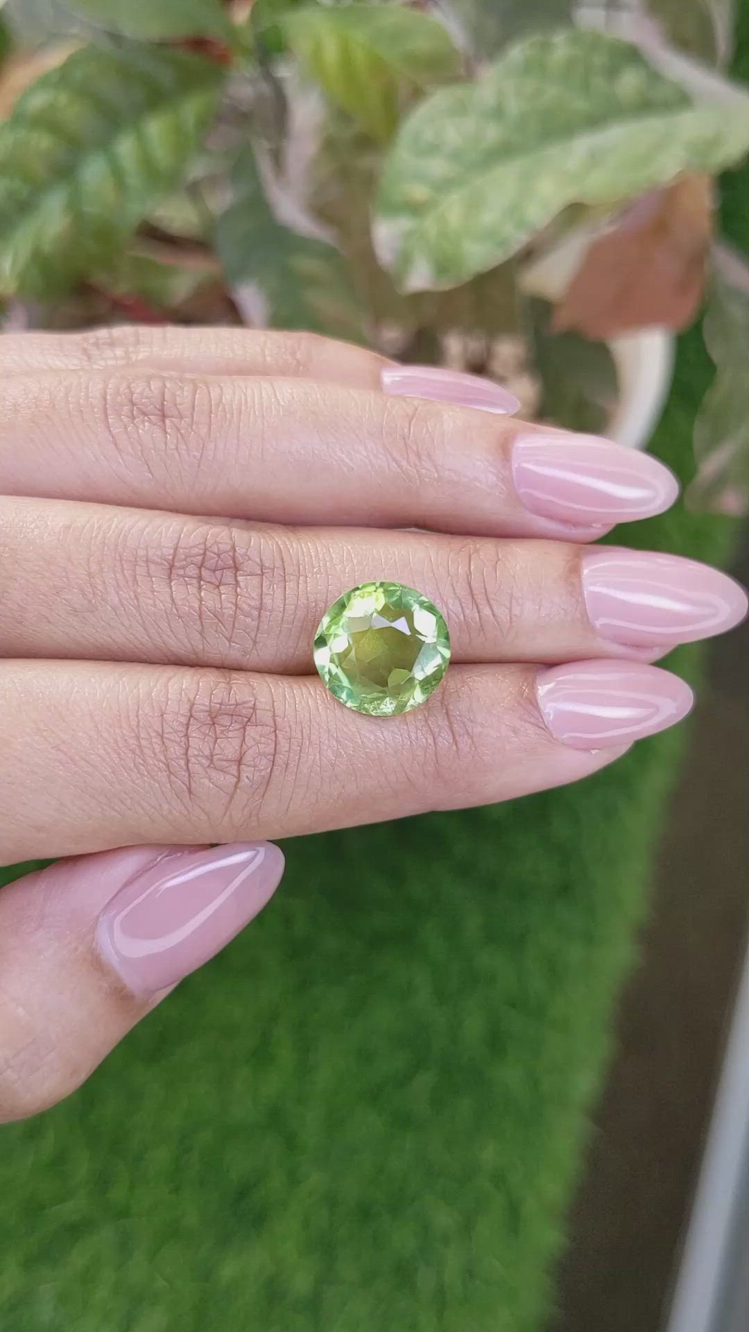 6.81 Ct. Yellowish Green Prasiolite from Madagascar Size Video