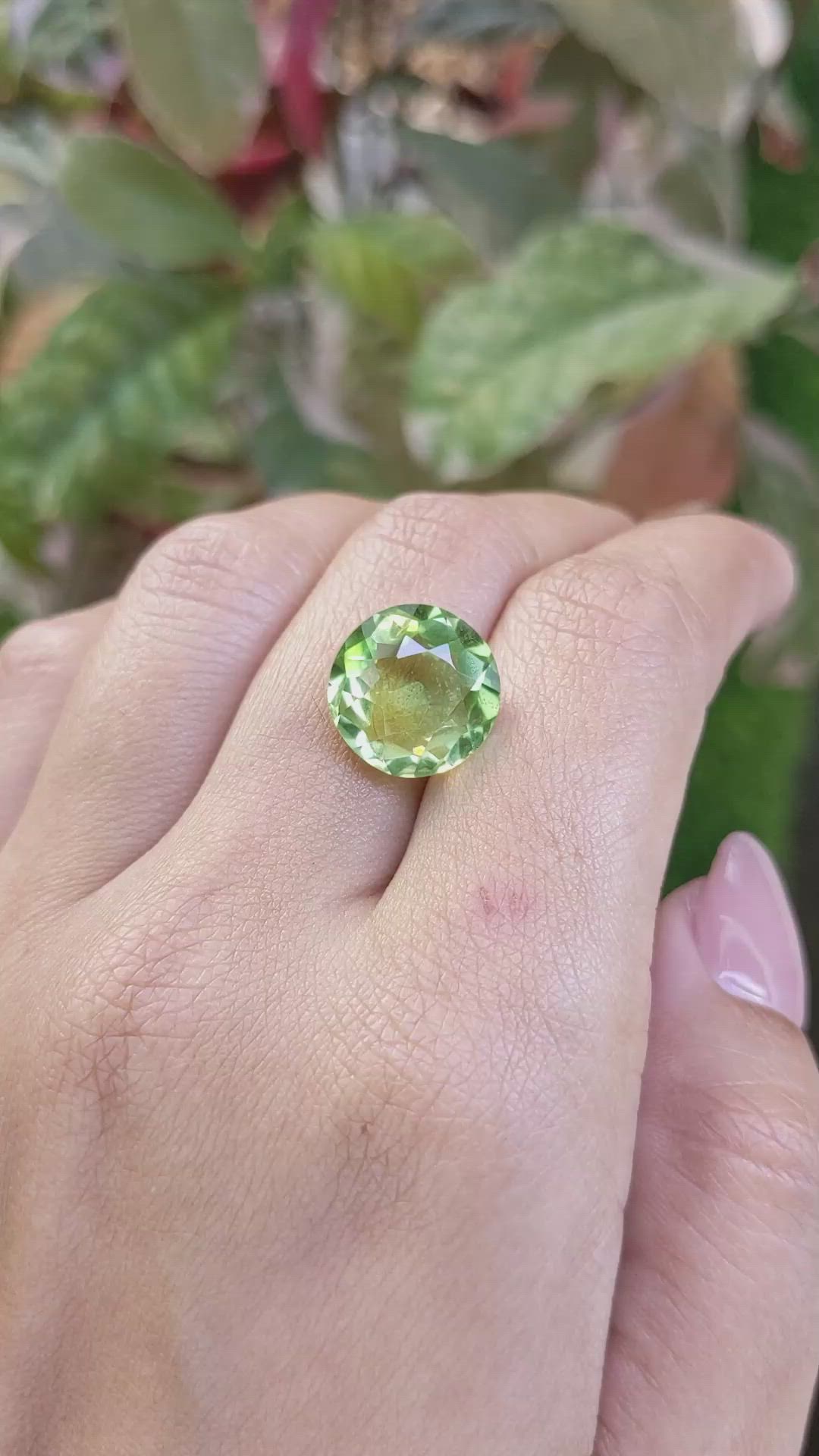 6.81 Ct. Yellowish Green Prasiolite from Madagascar Size Video