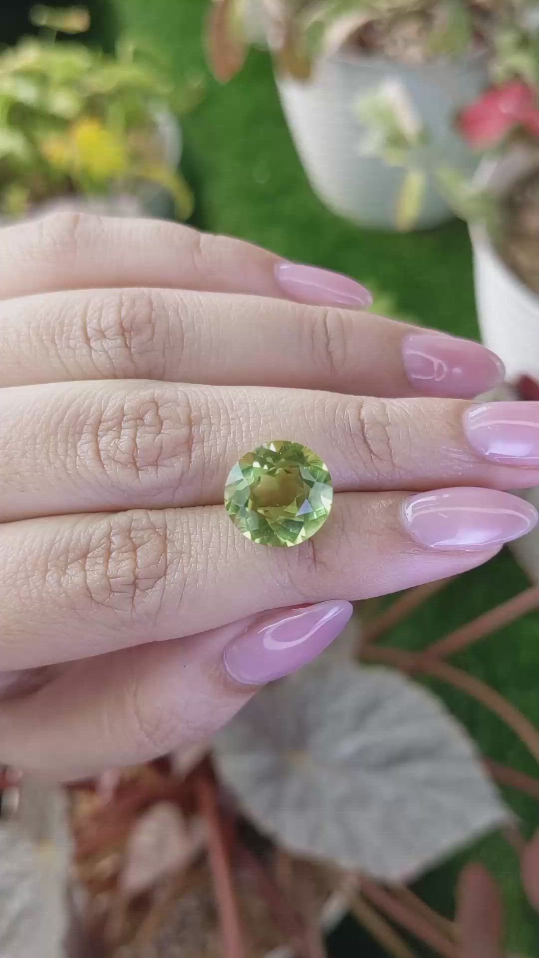 6.83 Ct. Yellowish Green Prasiolite from Madagascar Size Video