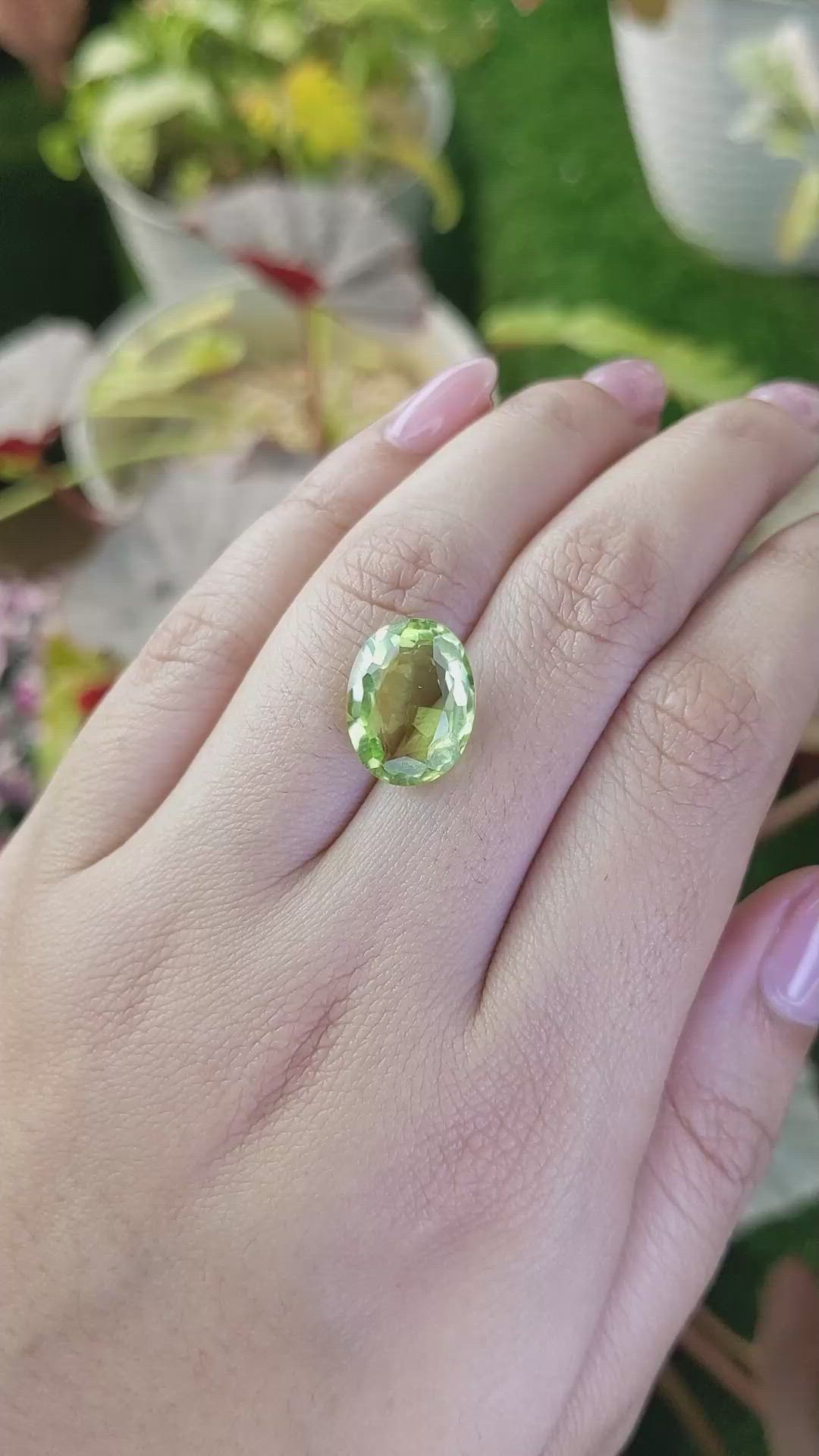 7.06 Ct. Yellowish Green Prasiolite from Madagascar Size Video