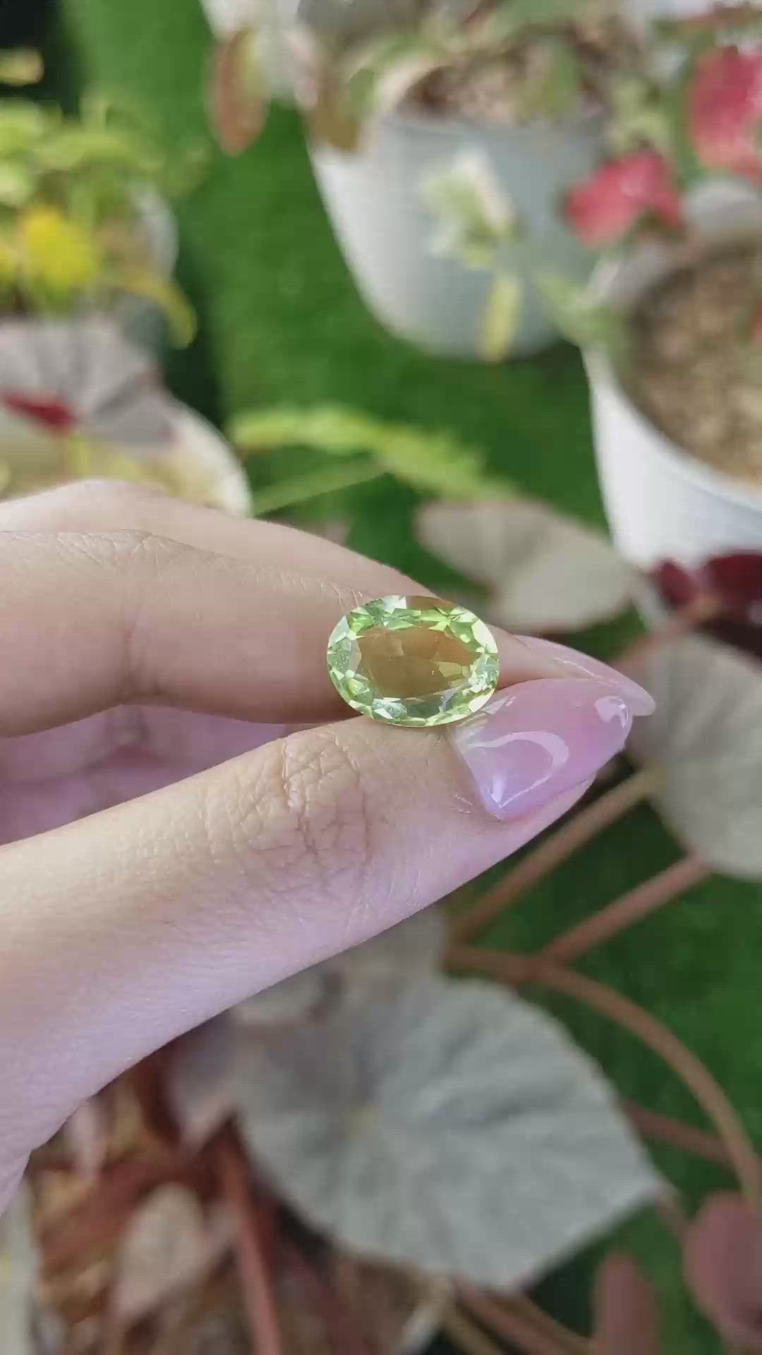7.06 Ct. Yellowish Green Prasiolite from Madagascar Size Video