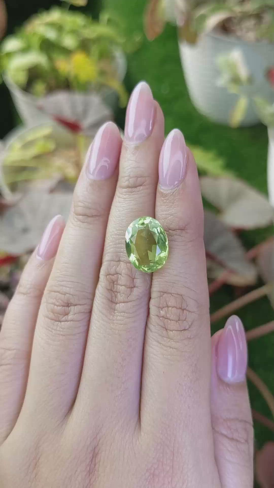 7.06 Ct. Yellowish Green Prasiolite from Madagascar Size Video