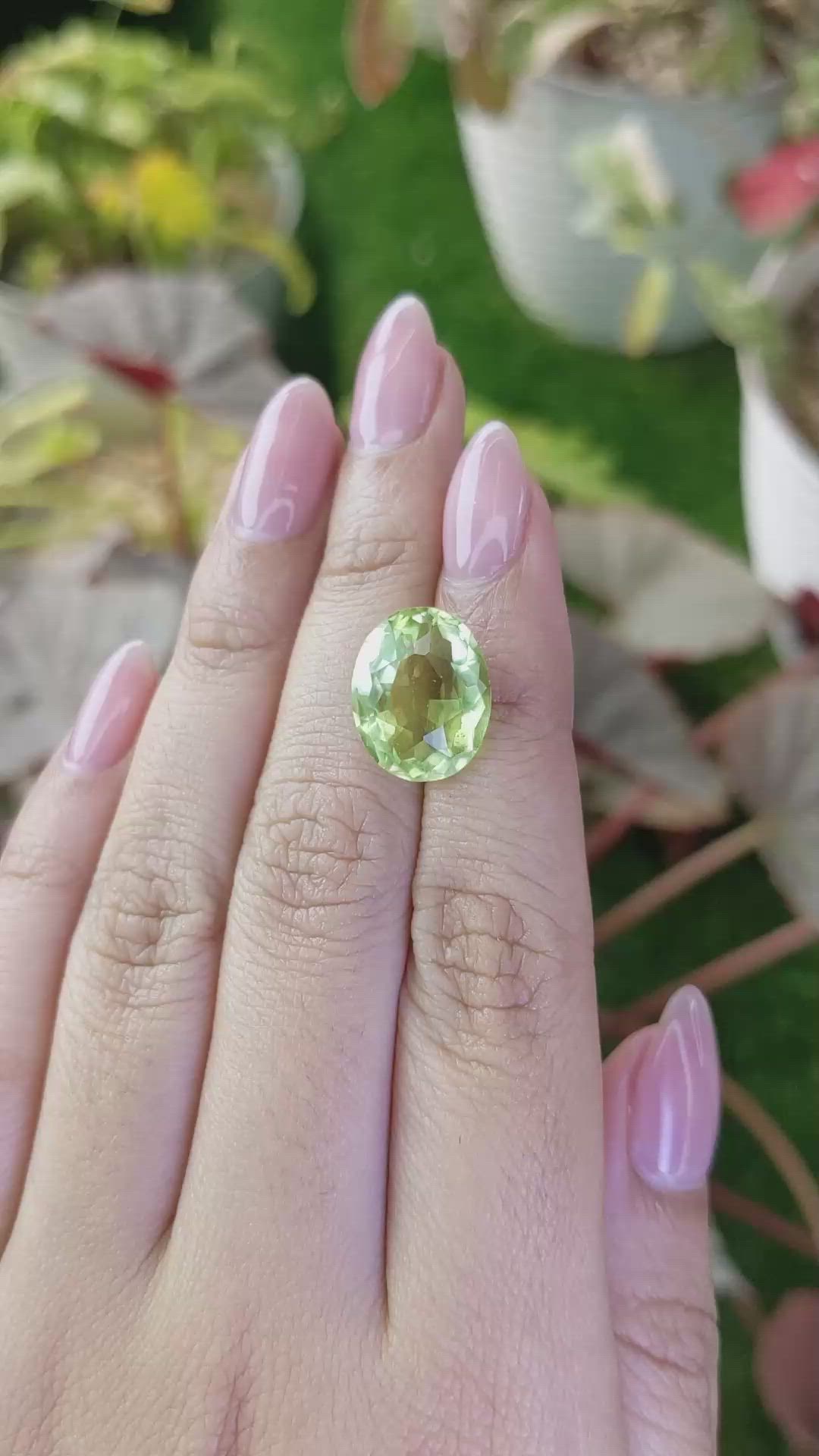 7.42 Ct. Yellowish Green Prasiolite from Madagascar Size Video