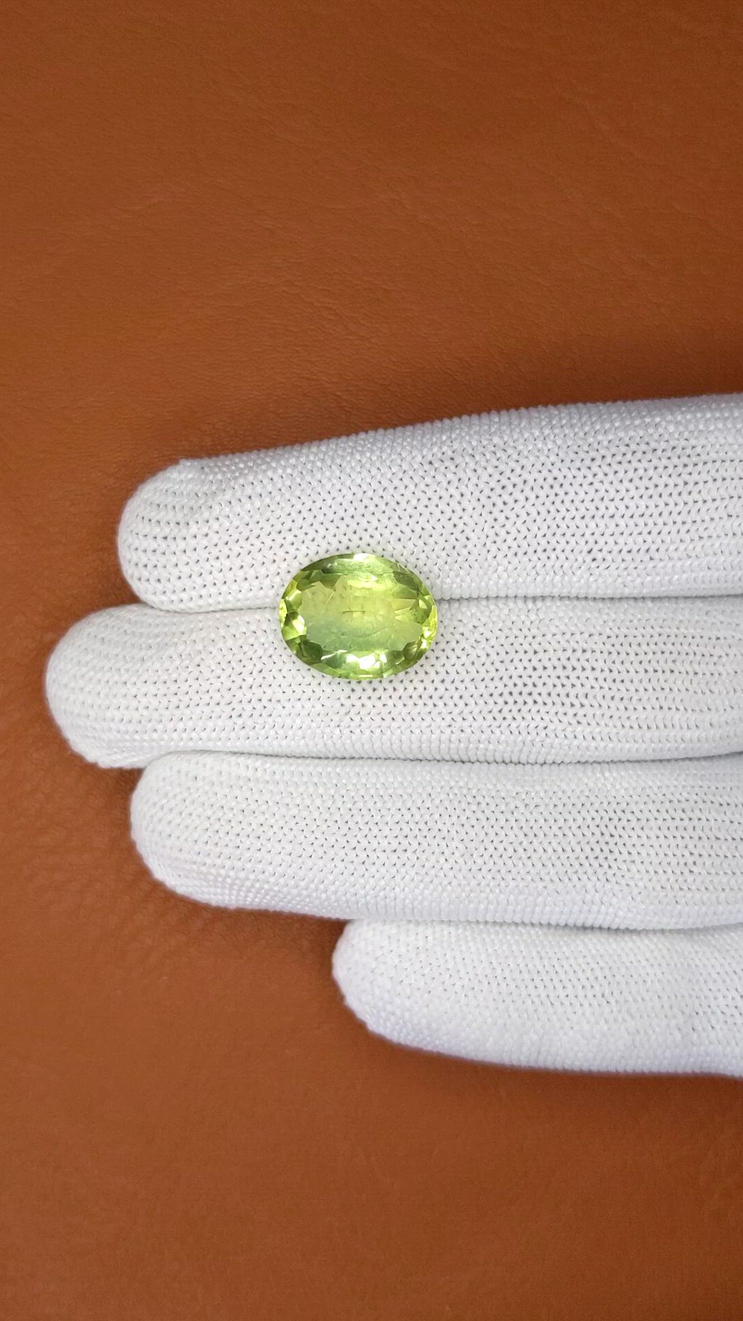 7.42 Ct. Yellowish Green Prasiolite from Madagascar Size Video