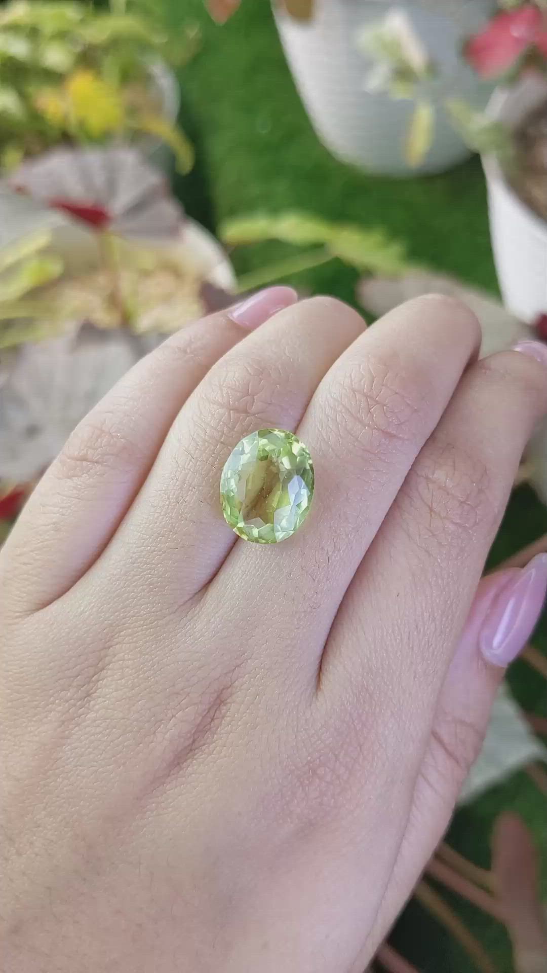 7.42 Ct. Yellowish Green Prasiolite from Madagascar Size Video