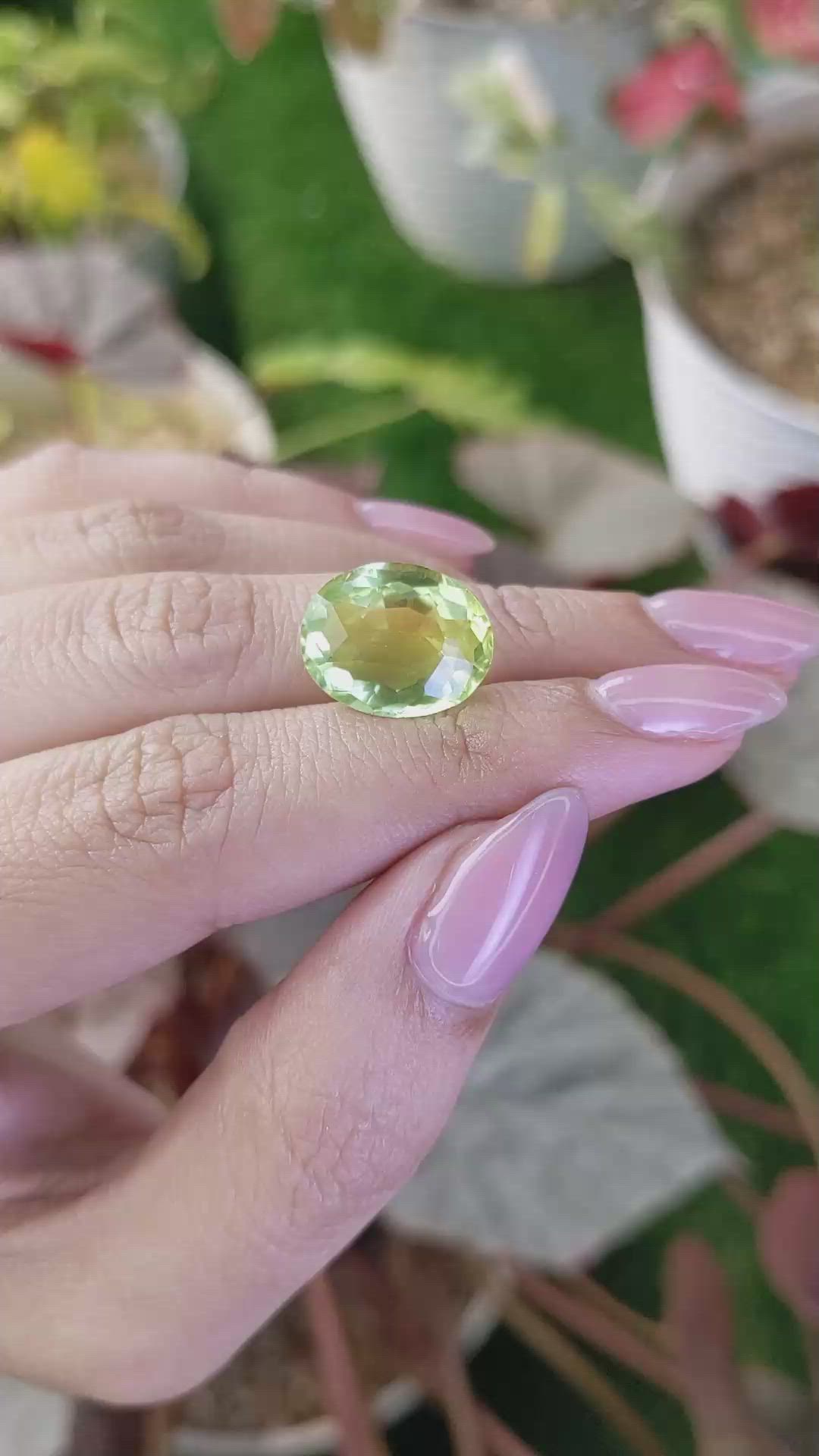 7.42 Ct. Yellowish Green Prasiolite from Madagascar Size Video