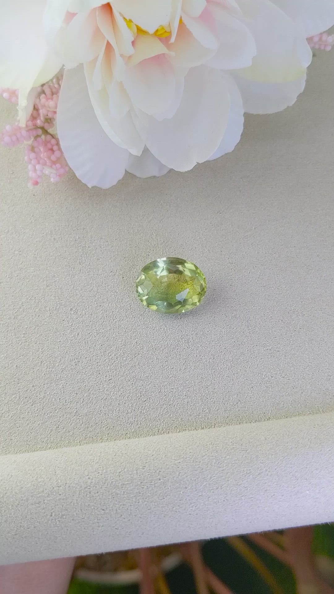 7.42 Ct. Yellowish Green Prasiolite from Madagascar Size Video