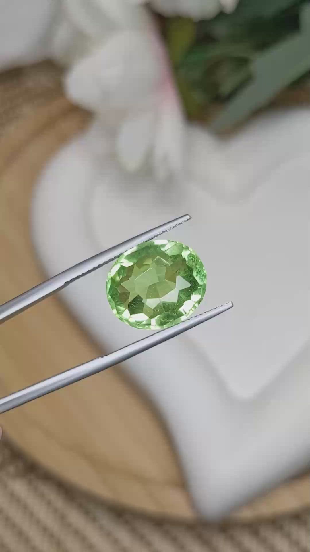 7.89 Ct. Green Prasiolite from Madagascar Size Video