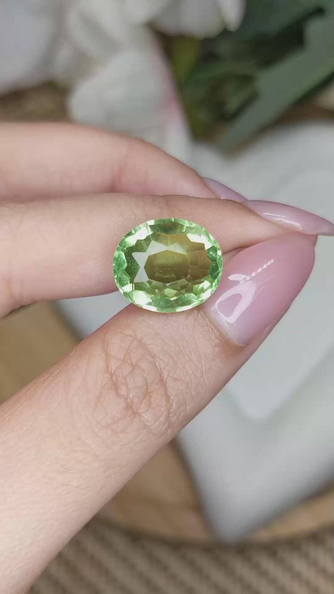 7.89 Ct. Green Prasiolite from Madagascar Size Video