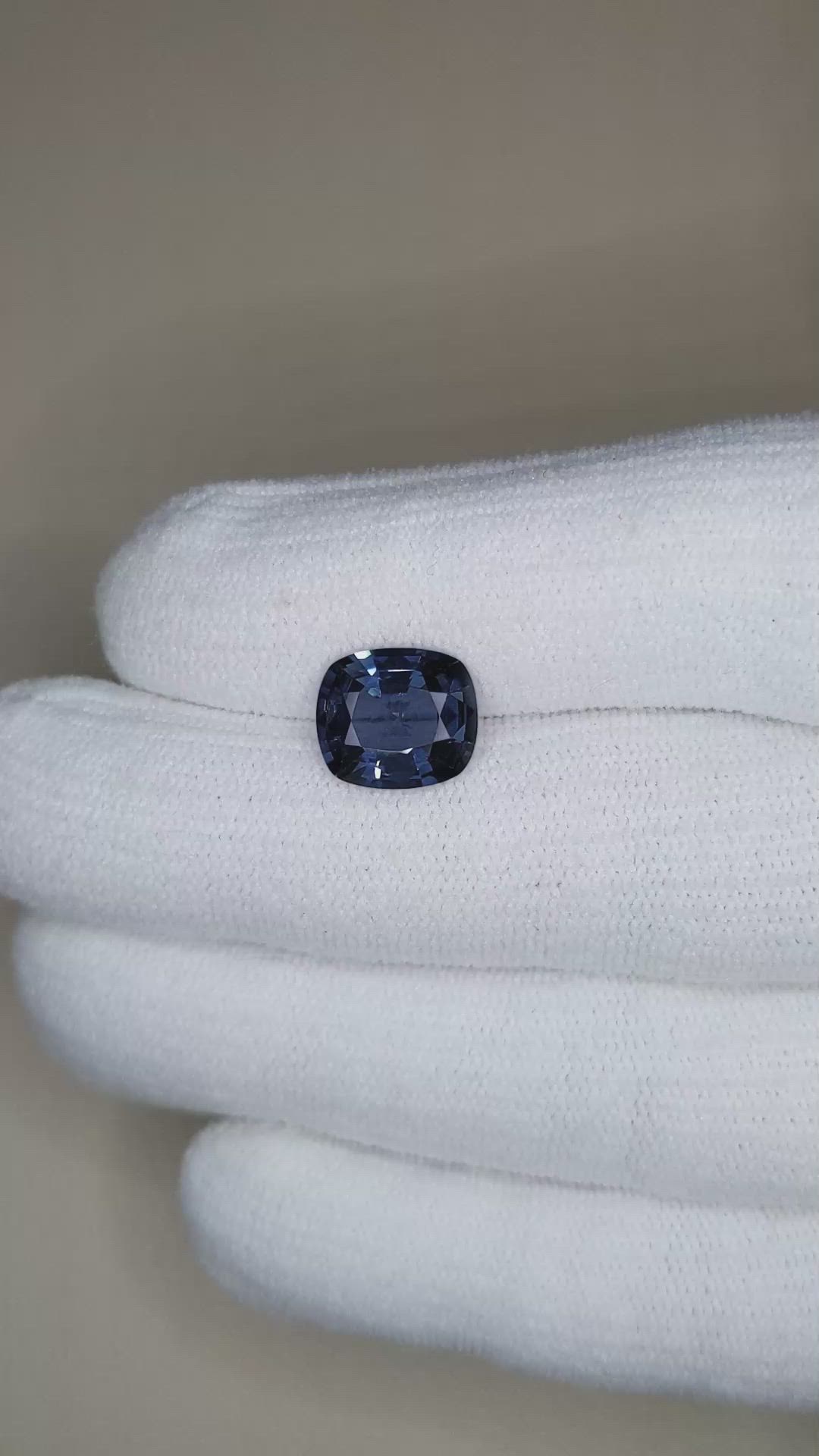 3.82 Ct. Purplish Blue Spinel from Burma (Myanmar) Size Video