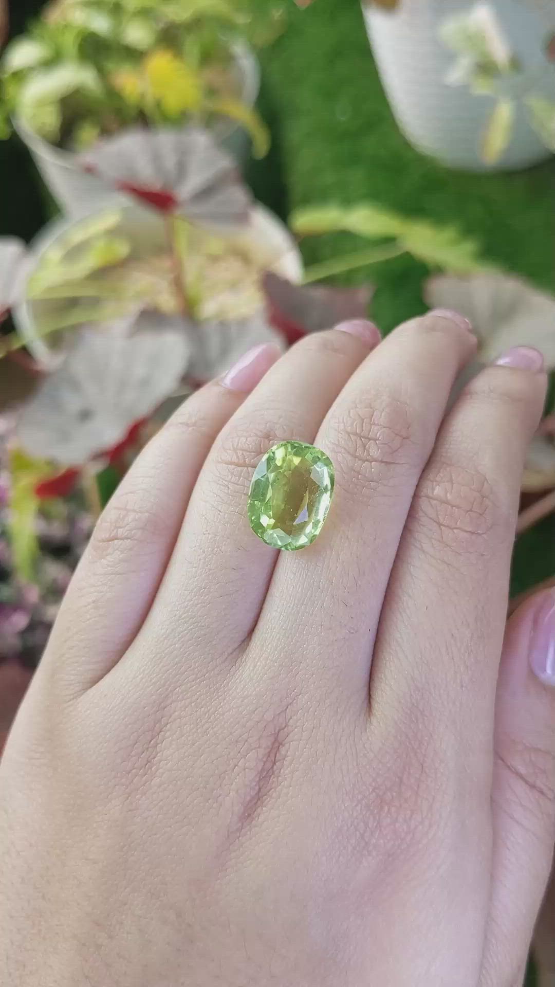 9.21 Ct. Yellowish Green Prasiolite from Madagascar Size Video