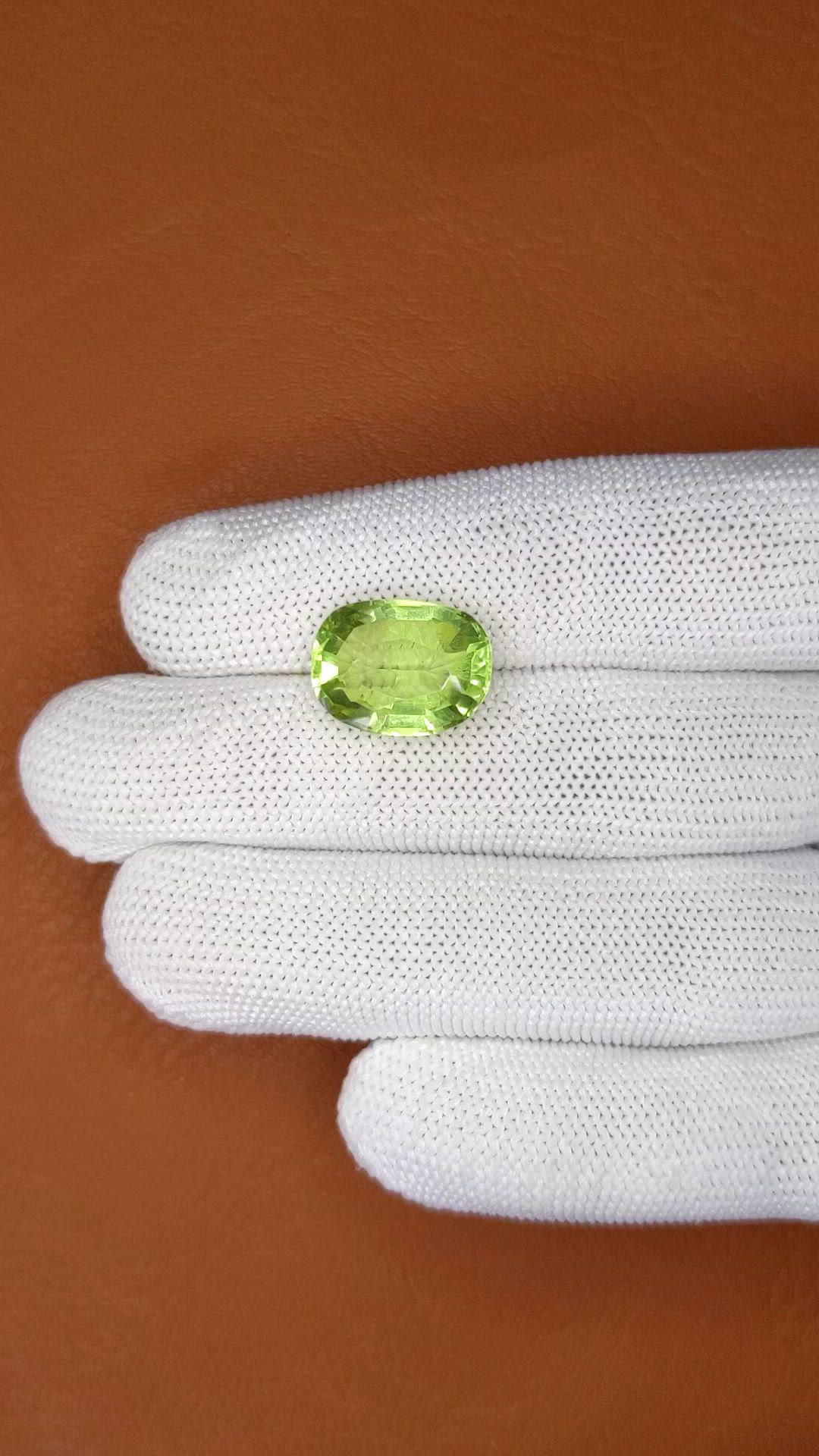 9.21 Ct. Yellowish Green Prasiolite from Madagascar Size Video