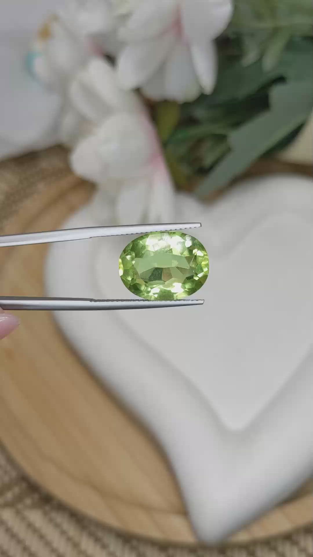 9.55 Ct. Yellowish Green Prasiolite from Madagascar Size Video