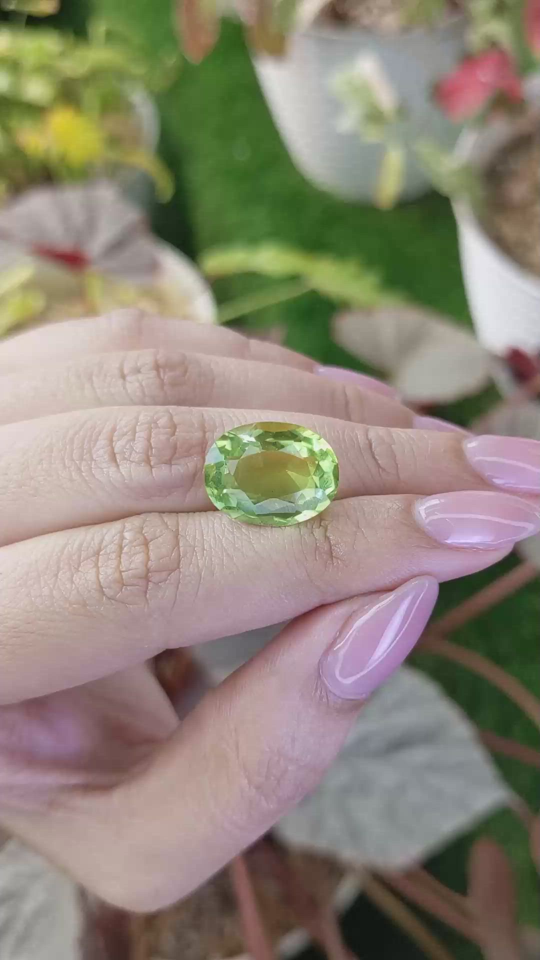 9.55 Ct. Yellowish Green Prasiolite from Madagascar Size Video