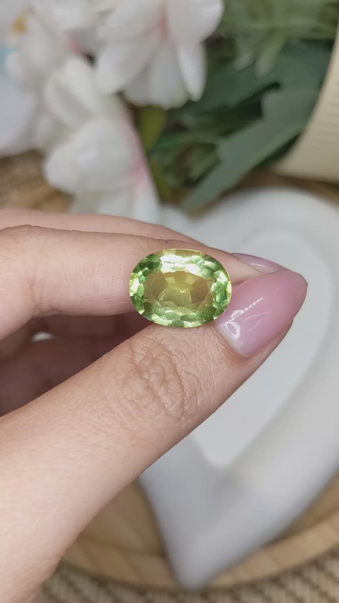 9.55 Ct. Yellowish Green Prasiolite from Madagascar Size Video