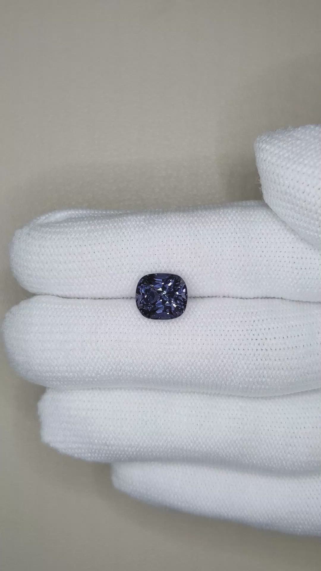 3.76 Ct. Bluish Purple Spinel from Burma (Myanmar) Size Video