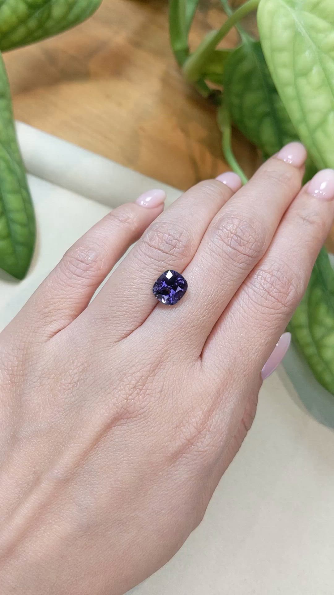 3.76 Ct. Bluish Purple Spinel from Burma (Myanmar) Size Video