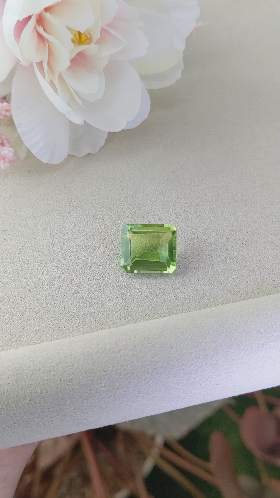 10.41 Ct. Yellowish Green Prasiolite from Madagascar Size Video