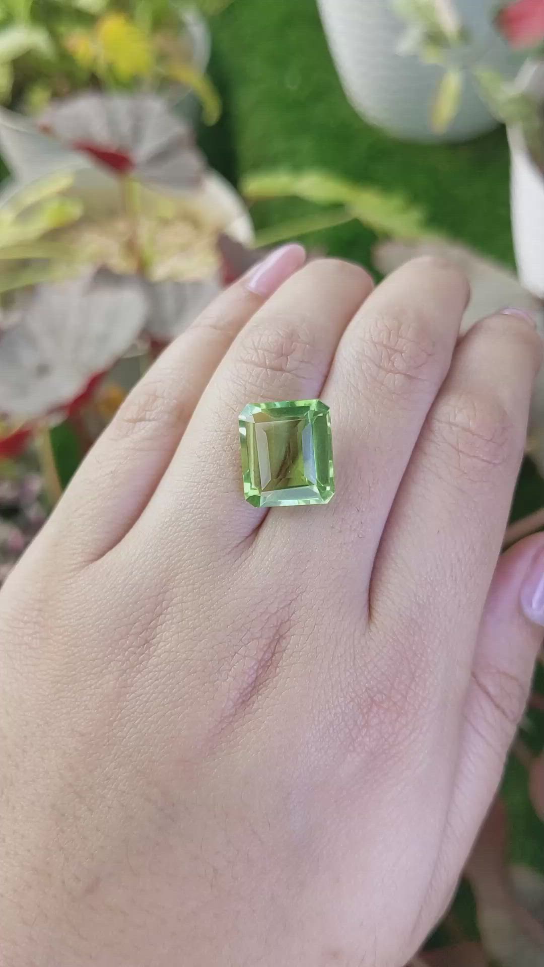 10.41 Ct. Yellowish Green Prasiolite from Madagascar Size Video
