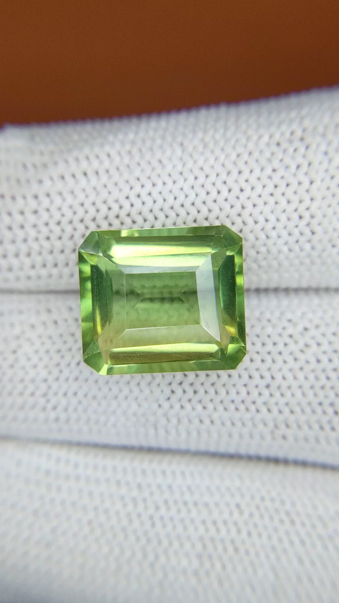 10.41 Ct. Yellowish Green Prasiolite from Madagascar Size Video
