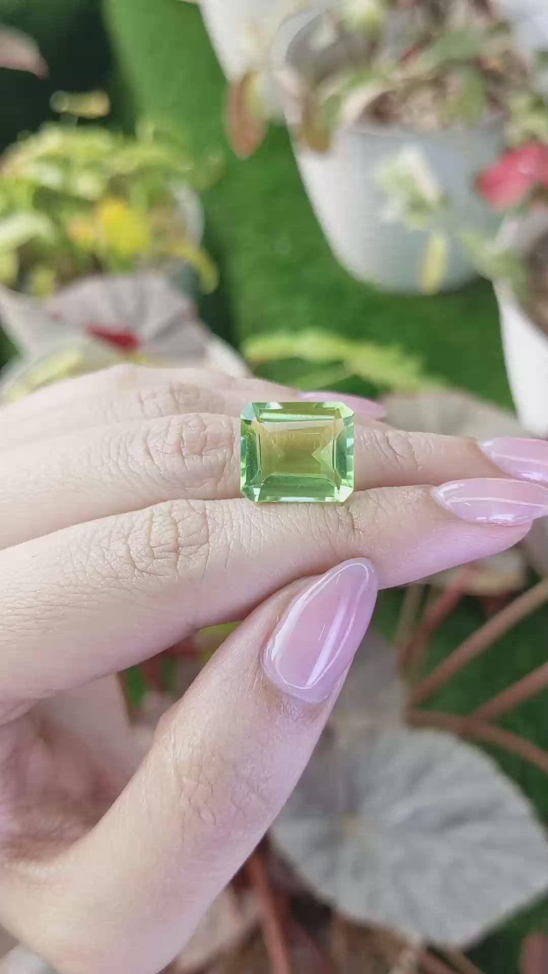 10.41 Ct. Yellowish Green Prasiolite from Madagascar Size Video