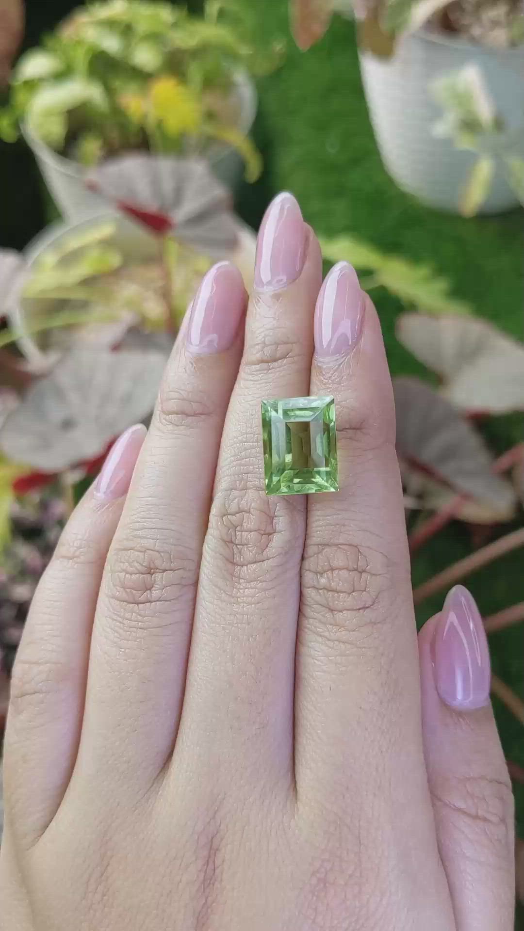 11.04 Ct. Yellowish Green Prasiolite from Madagascar Size Video