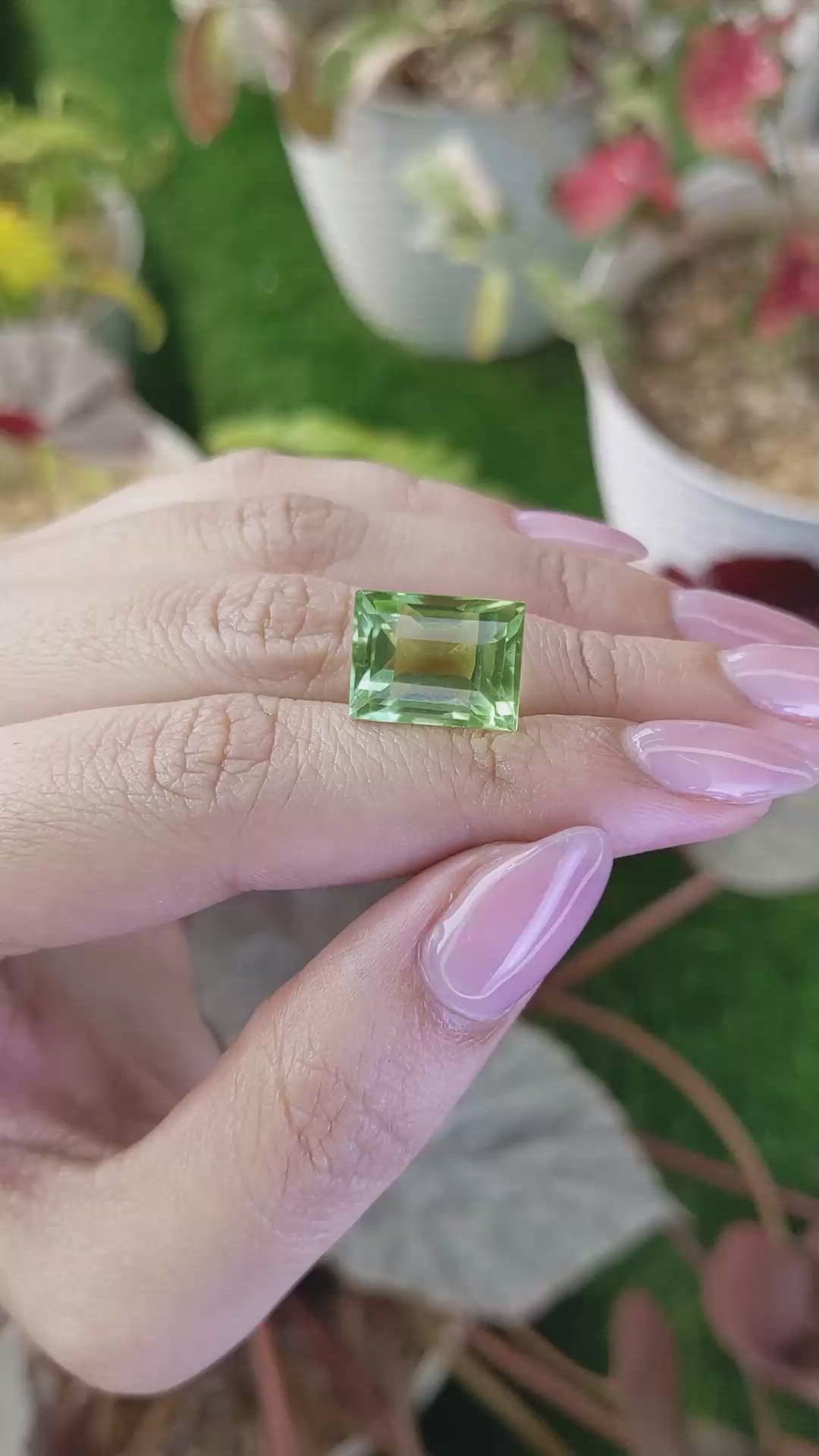 11.04 Ct. Yellowish Green Prasiolite from Madagascar Size Video