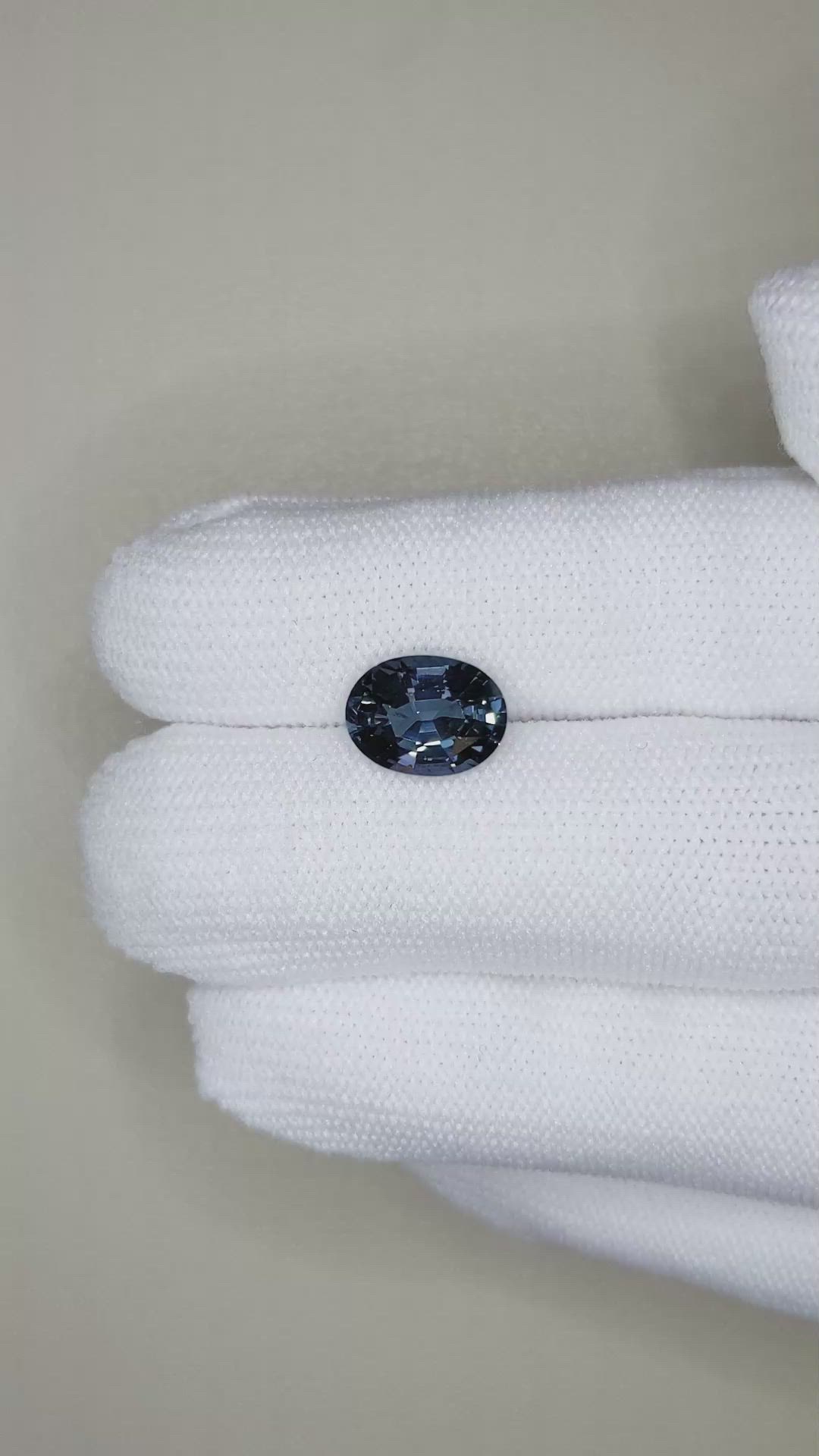 3.22 Ct. Purplish Blue Spinel from Burma (Myanmar) Size Video