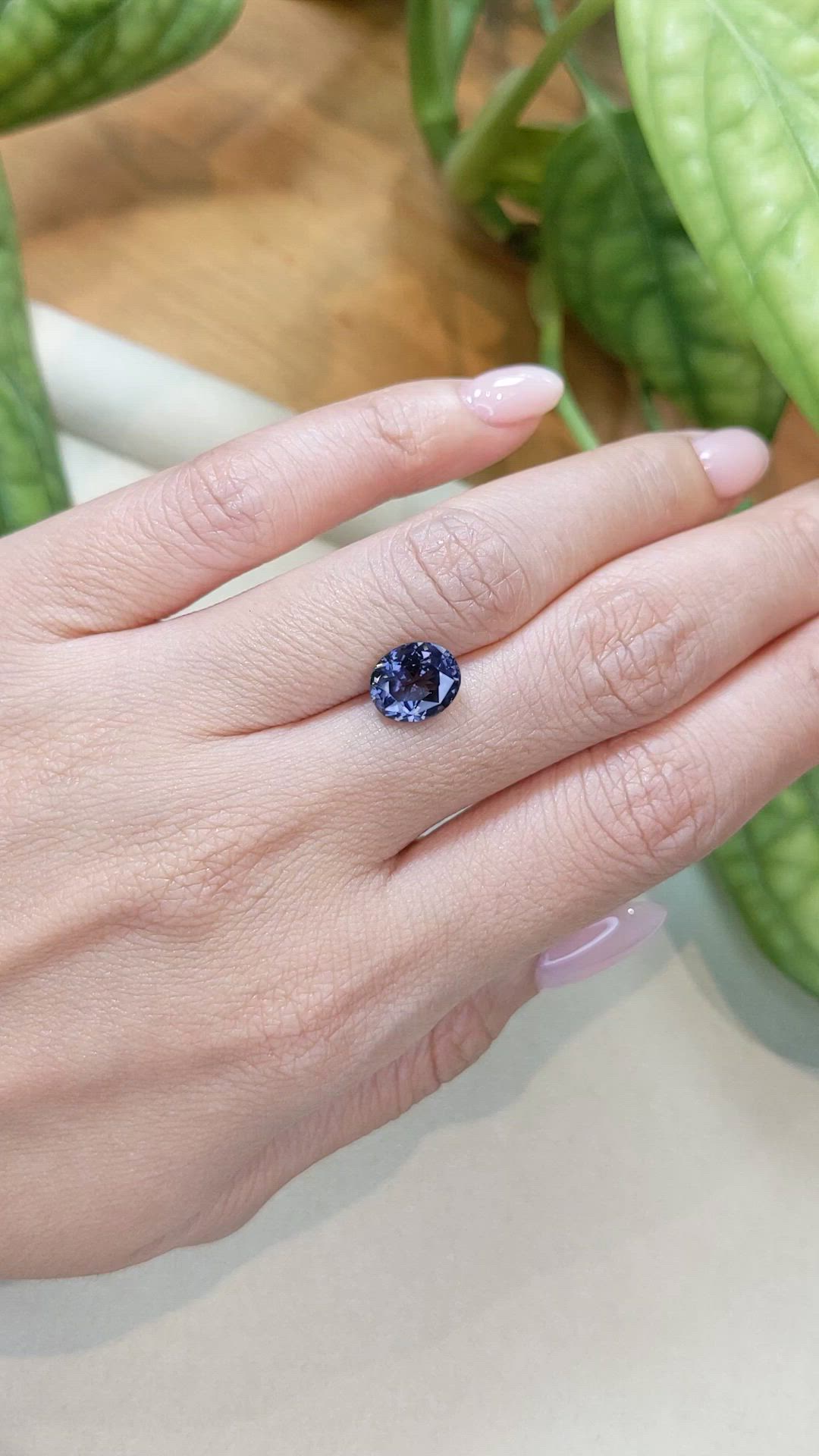 2.77 Ct. Bluish Purple Spinel from Burma (Myanmar) Size Video
