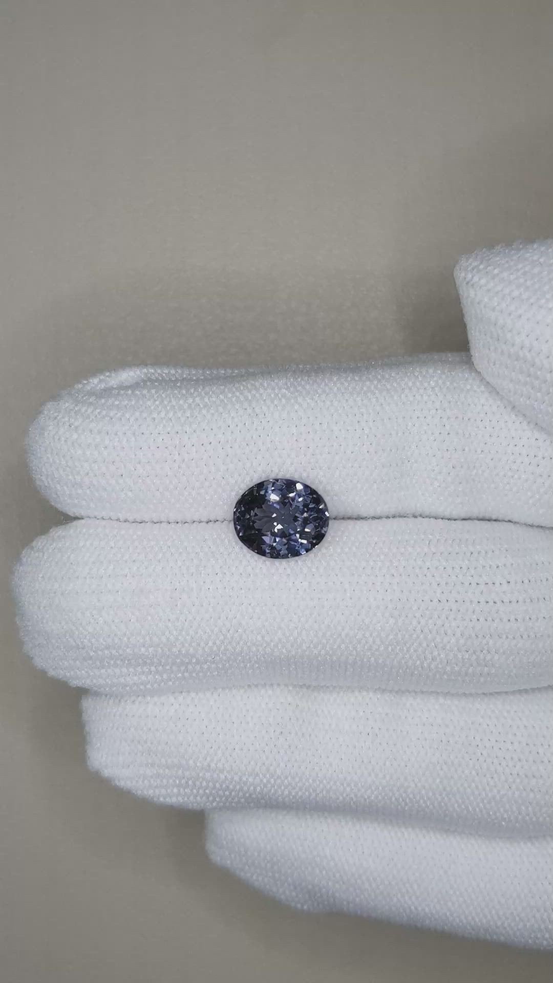 2.77 Ct. Bluish Purple Spinel from Burma (Myanmar) Size Video