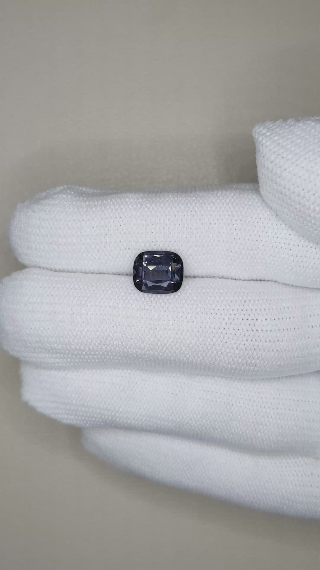 2.27 Ct. Greyish Violet Spinel from Burma (Myanmar) Size Video