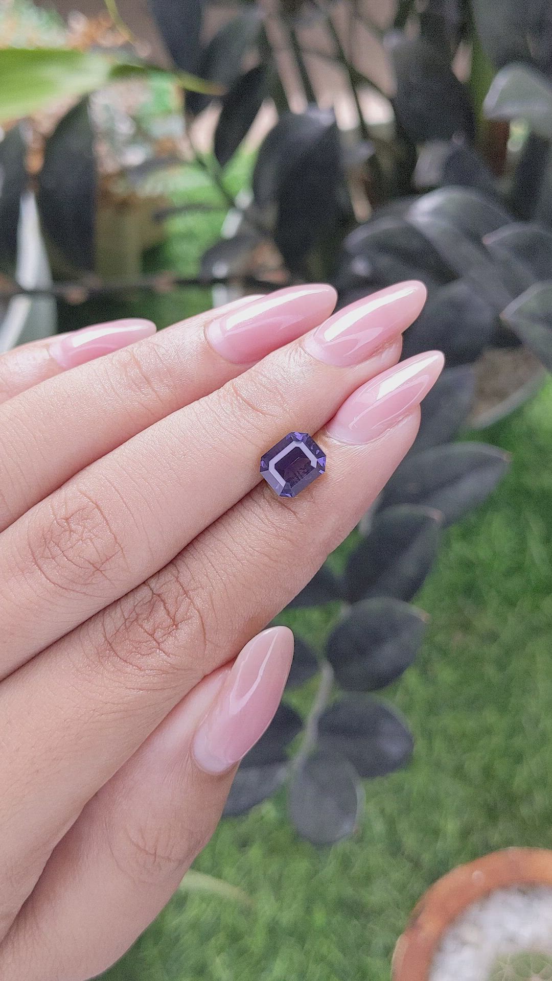 2.06 Ct. Bluish Purple Spinel from Tanzania Size Video