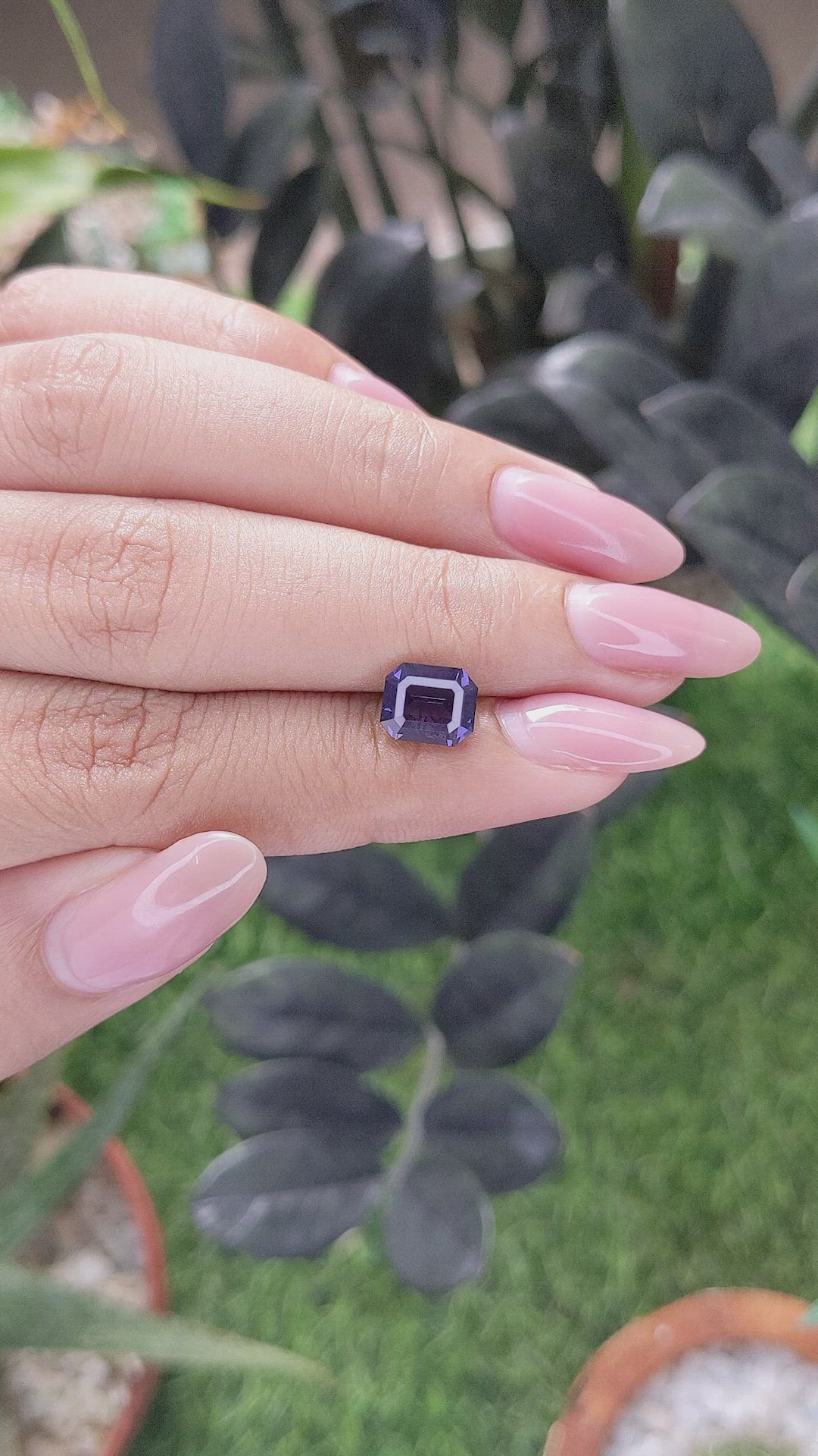 2.06 Ct. Bluish Purple Spinel from Tanzania Size Video