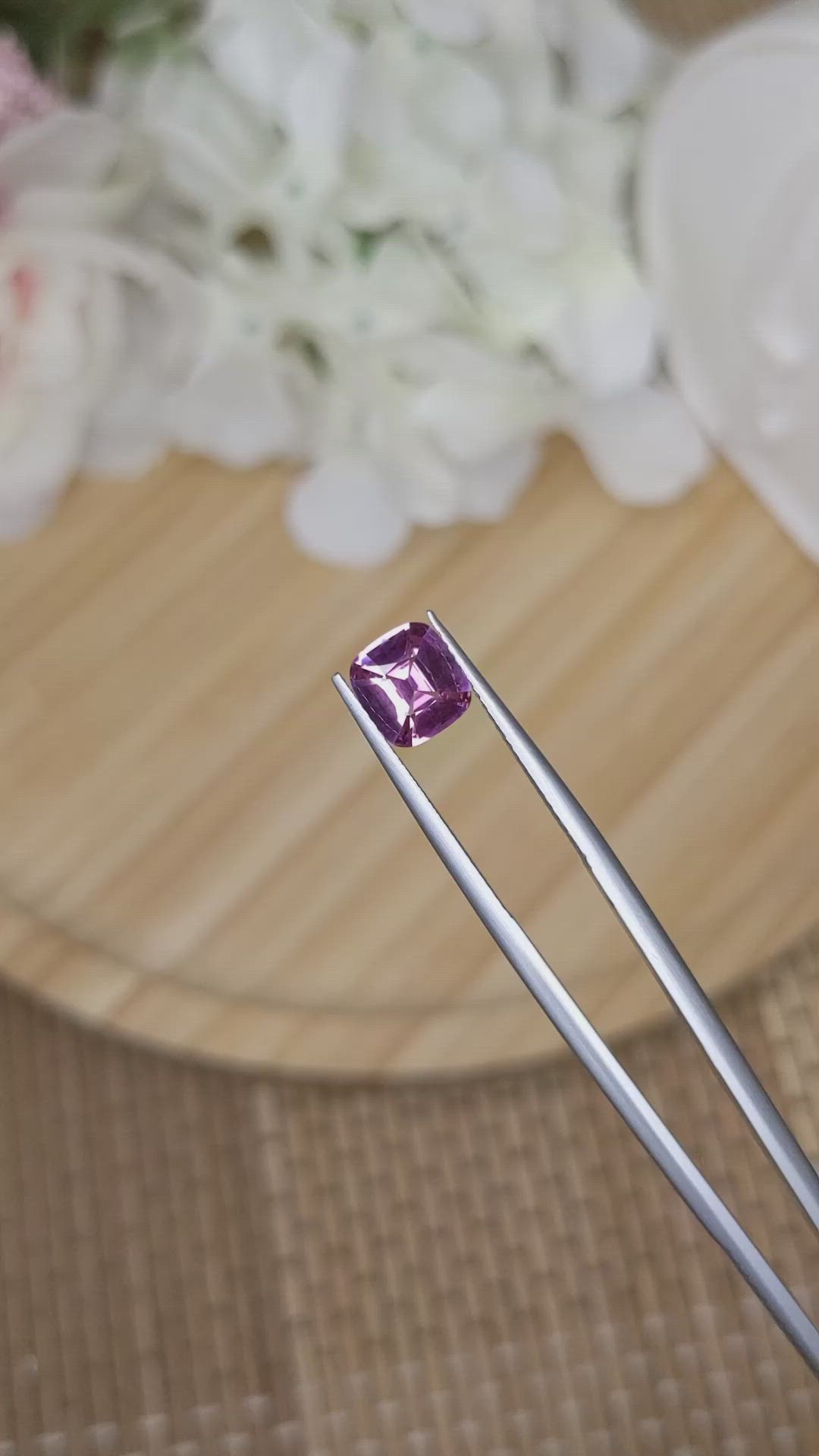 1.38 Ct. Purplish Pink Spinel from Ceylon (Sri Lanka) Size Video